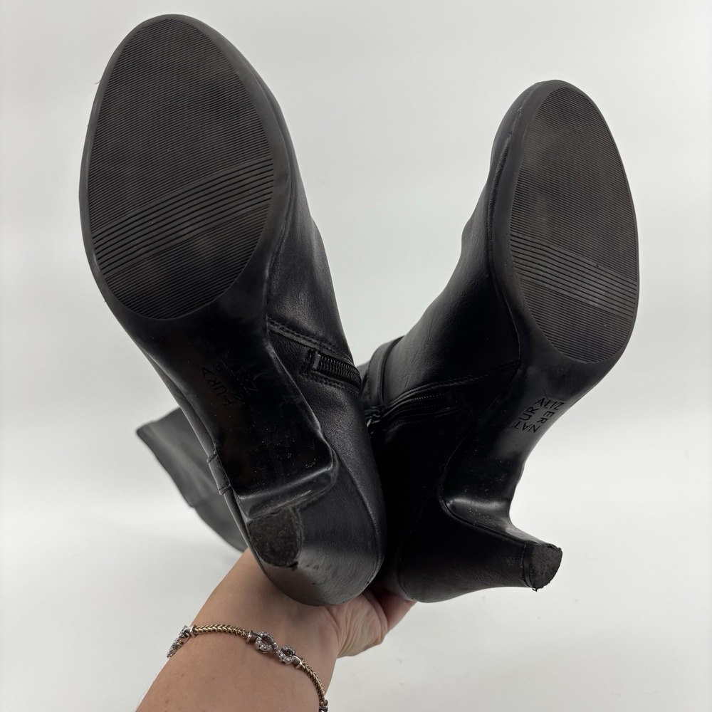 Naturalizer Fashion Boots Black Tall Heel Comfort With Buckle, Size 8.5M - Picture 9 of 10